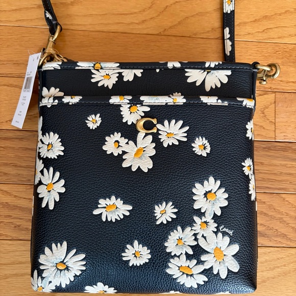 Coach Handbags - Coach Black Daisy Crossbody Bag with Gold Hardware